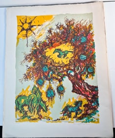 Ruben Grosman Signed French Woodcut Expressionism Lithograph