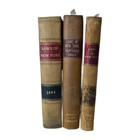Lot of Three New York State Law Books, 1804, 1814, 1823
