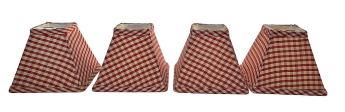 Lot of 4 Country Checkered Small Lampshades