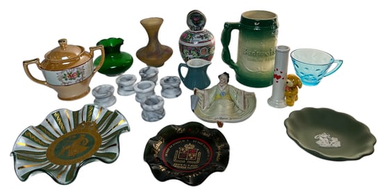 Lot of 13 Assorted Glassware and Ceramic Pieces