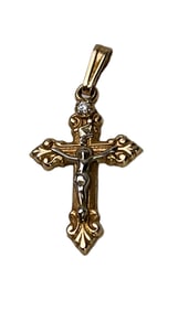 Vintage Antique Gothic Gold Cross 14K for Necklace