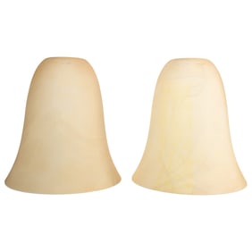 Lot of Two Bell Shaped Glass Lamp Shades