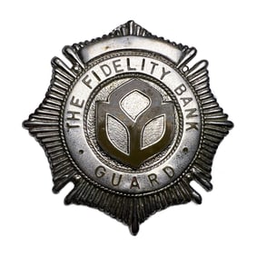 Obsolete Mid Century Fidelity Bank Guard Badge