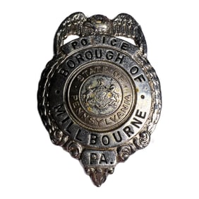 Obsolete Mid-Century Borough of Police Millbourne PA Badge