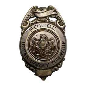 Mid Century Obsolete Upper Darby Township PA Generic Police Badge