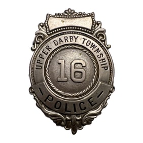 Obsolete Mid-Century Upper Darby Township PA Badge "16"