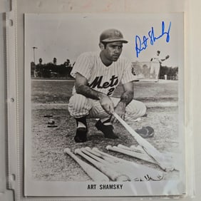 Signed Sports Baseball Art Shamsky Photograph