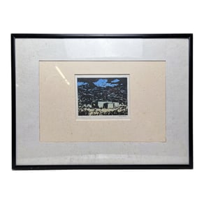 Phil Epp Block Print Adobe With Smoke Plains Scene Phil Eep