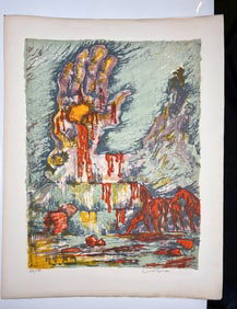 Signed Grosman Serigraph Abstract Horse Scene 50/150