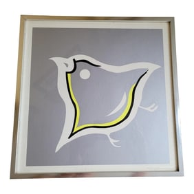 Circa 1969 "Birdie" Ushio Shinohara Serigraph Numbered 22/100, Framed