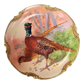 Early 20th Century Limoges Cabinet Plate Featuring Pheasants