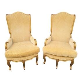 Pair of 1950s Fine French 5 Leg Gilt Parlor Chairs