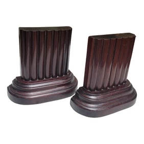 Pair of Classical Form Mahogany Column Bookends