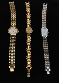Lot of 3 Gold Tone Women's Watches