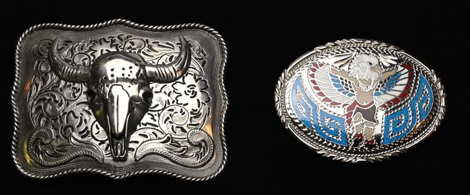 Lot of Two Western Native American Belt Buckles