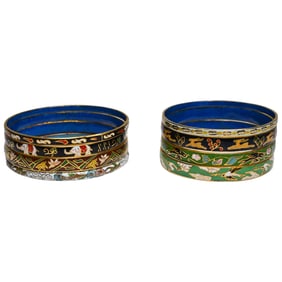 Lot of 8 1990s Vintage Bangles Enameled Brackets