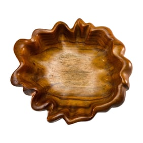 Branded Russel Wright Hand-Carved Oceana Wood Bowl