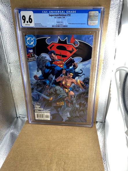 Superman/Batman 10 Jim Lee Variant Cover CGC 9.6: Veteran Owned and Operated, Check out our next auction, Nov. 22, Follow us on your favorite online auction service! Great Jim Lee variant cover at the CGC 9.6 tier