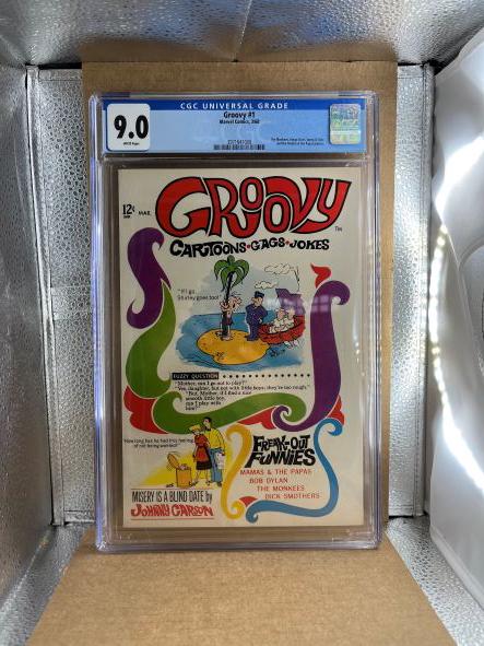 Groovy #1 CGC 9.0 Monkeys, Ringo Starr app: Nice High Grade copy!