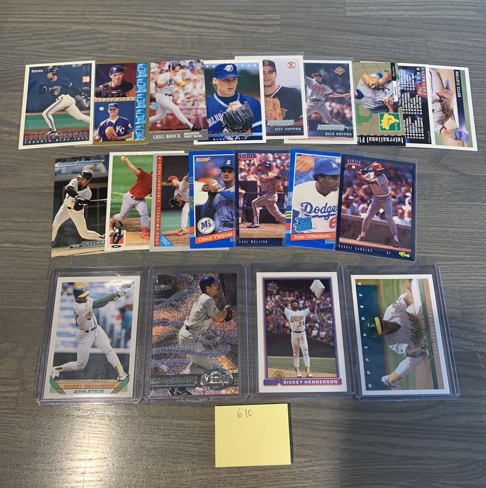 90s Baseball Cards, Rickey Henderson (1 of 2)