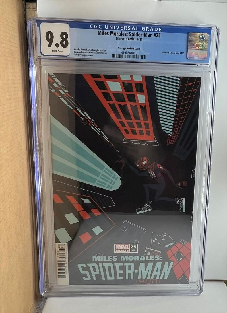Miles Morales Spider-man 25 Vereggo Variant Cover CGC 9.8: We are Veteran Owned and Operated and we now do in-house shipping for all items!