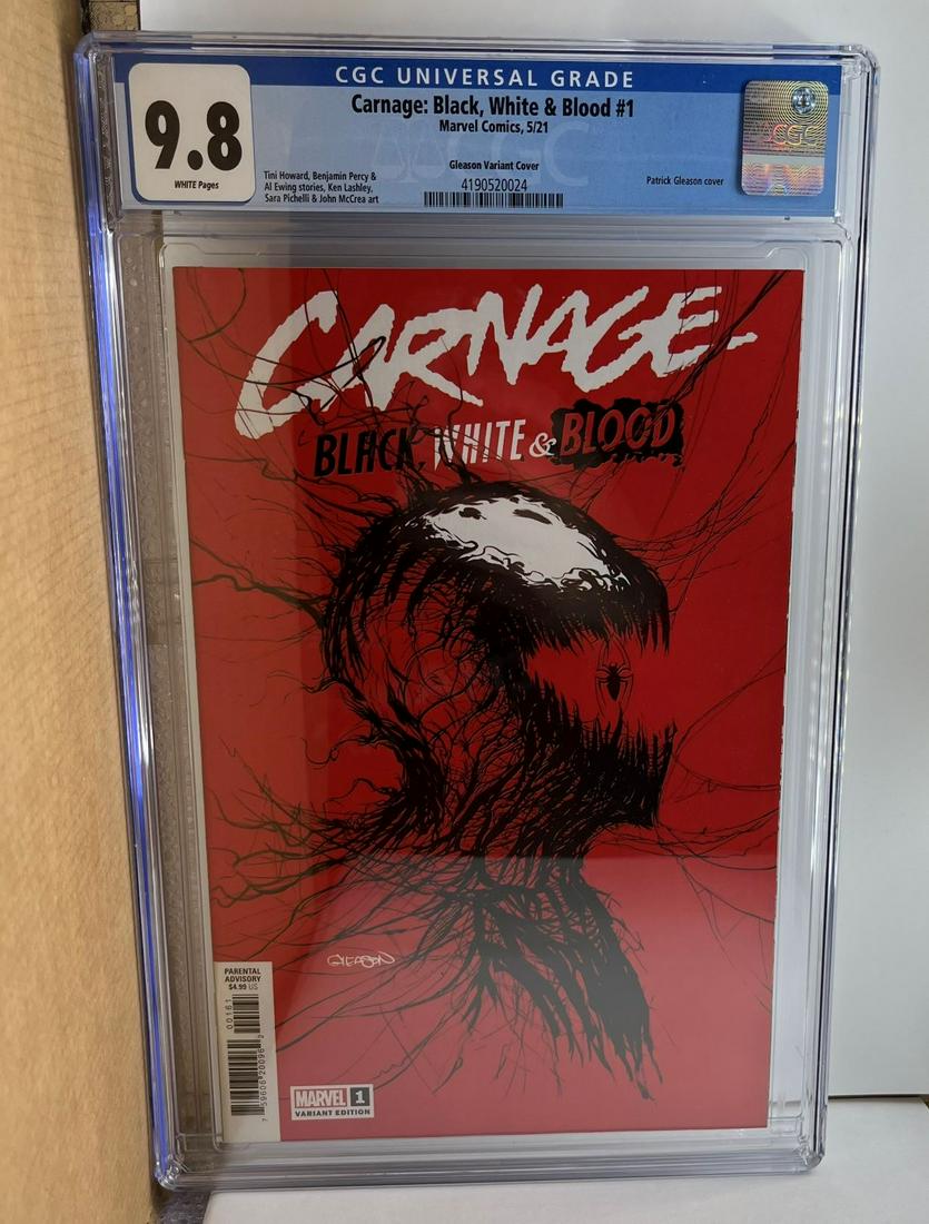Carnage: Black, White & Blood 1 Gleason Variant Cover CGC 9.8 (1 of 1)