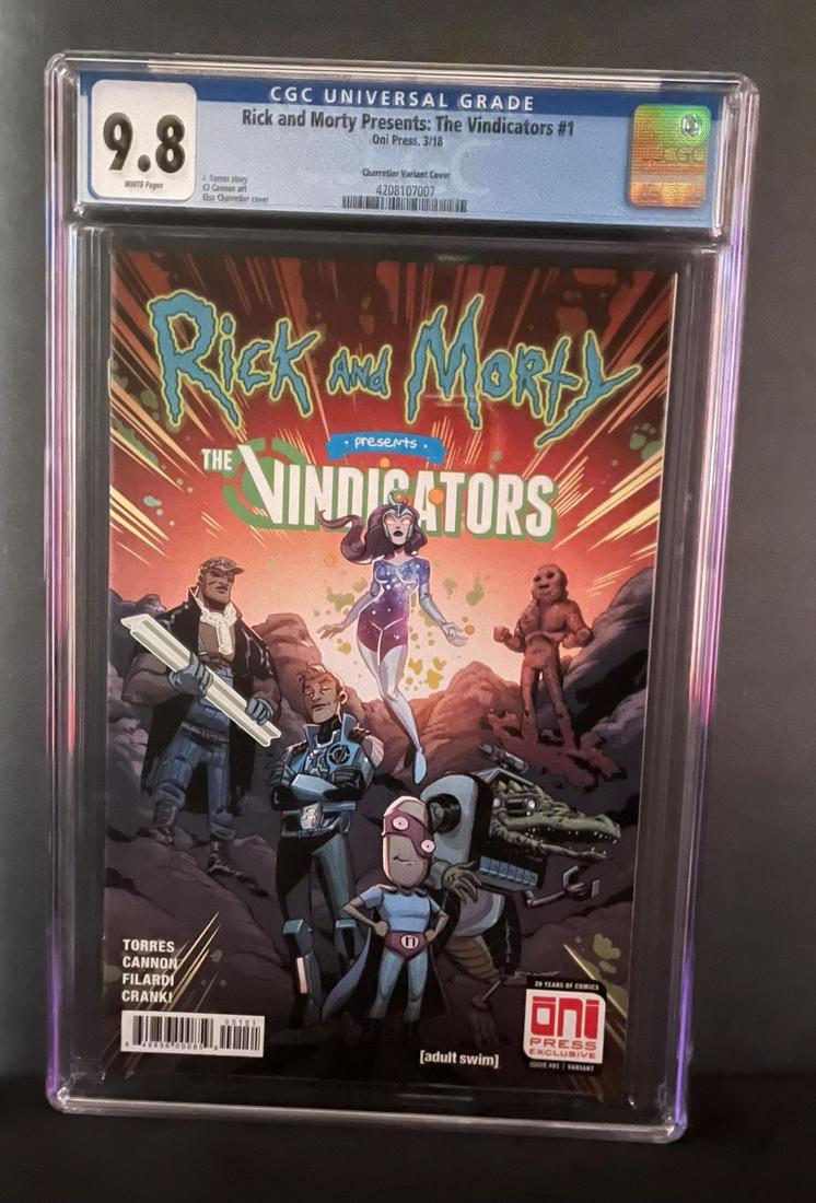 Rick & Morty Presents The vindicators 1 Charretier Variant CGC 9.8: We are Veteran Owned and Operated and we do in-house shipping for all items! Please see photos for condition.