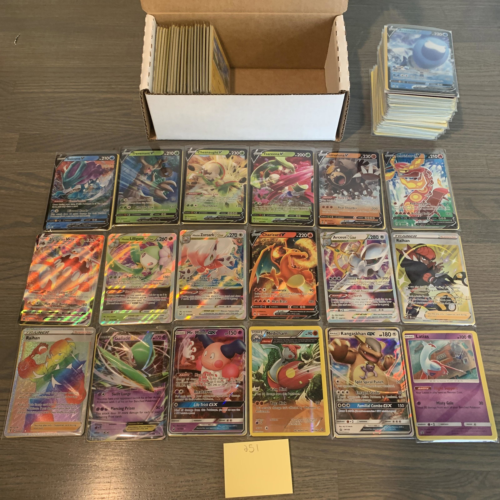 Huge Box of Modern Pokemon Cards: 100s of Modern Pokemon cards. Includes Vs, Ex, Vmax, holos, Reverse holos, etc. See photos for conditions. Now accepting Consignments!
