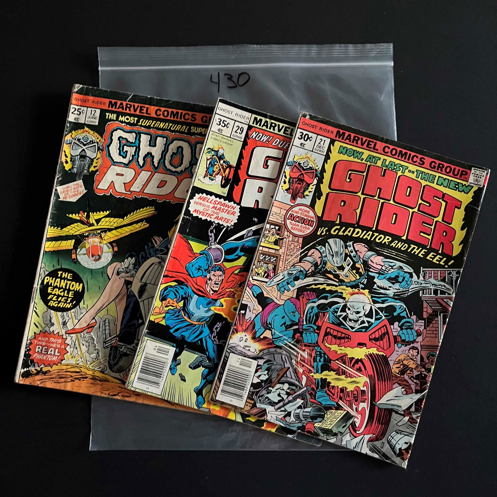 Ghosr Rider 12, 21, & 29 Marvel 1st Series: We are a Veteran Owned and Operated Auction House. All Shipping and handling is done is house. We are now accepting consignments! Happy Bidding!