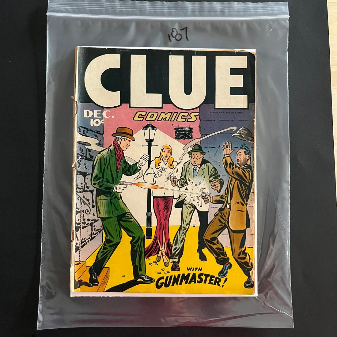 Clue Comics 11 1st app Gun Master: We are a Veteran Owned and Operated Auction House. All Shipping and handling is done is house. We are now accepting consignments! Happy Bidding!