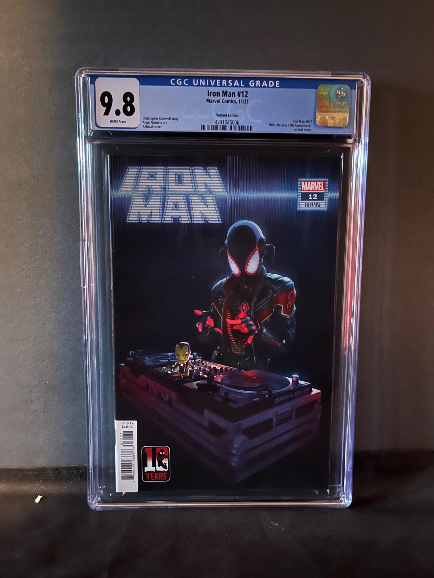 Iron Man 12 Rahzzah Miles Morales DJ Variant CGC 9.8 (1 of 1)