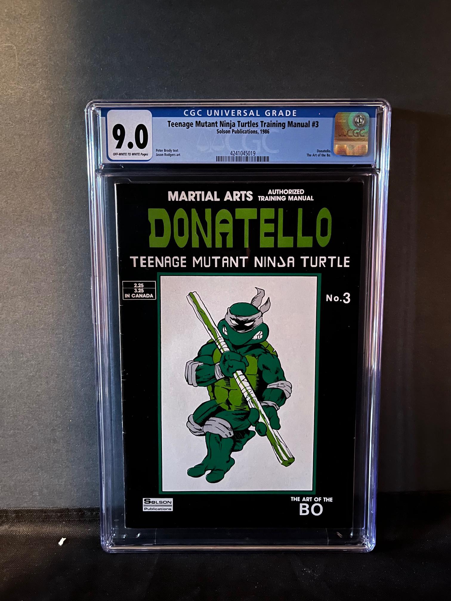 Teenage Mutant Ninja Turtles Training Manual 3 CGC 9.0: We are a Veteran Owned and Operated Auction House. All Shipping and handling is done is house. We are now accepting consignments! Happy Bidding!