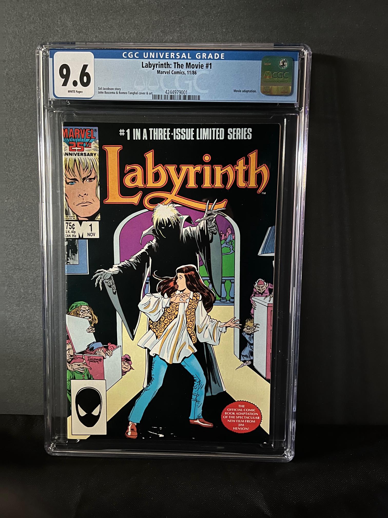Labyrinth: The Movie 1 CGC 9.6: We are a Veteran Owned and Operated Auction House. All Shipping and handling is done is house. We are now accepting consignments! Happy Bidding!
