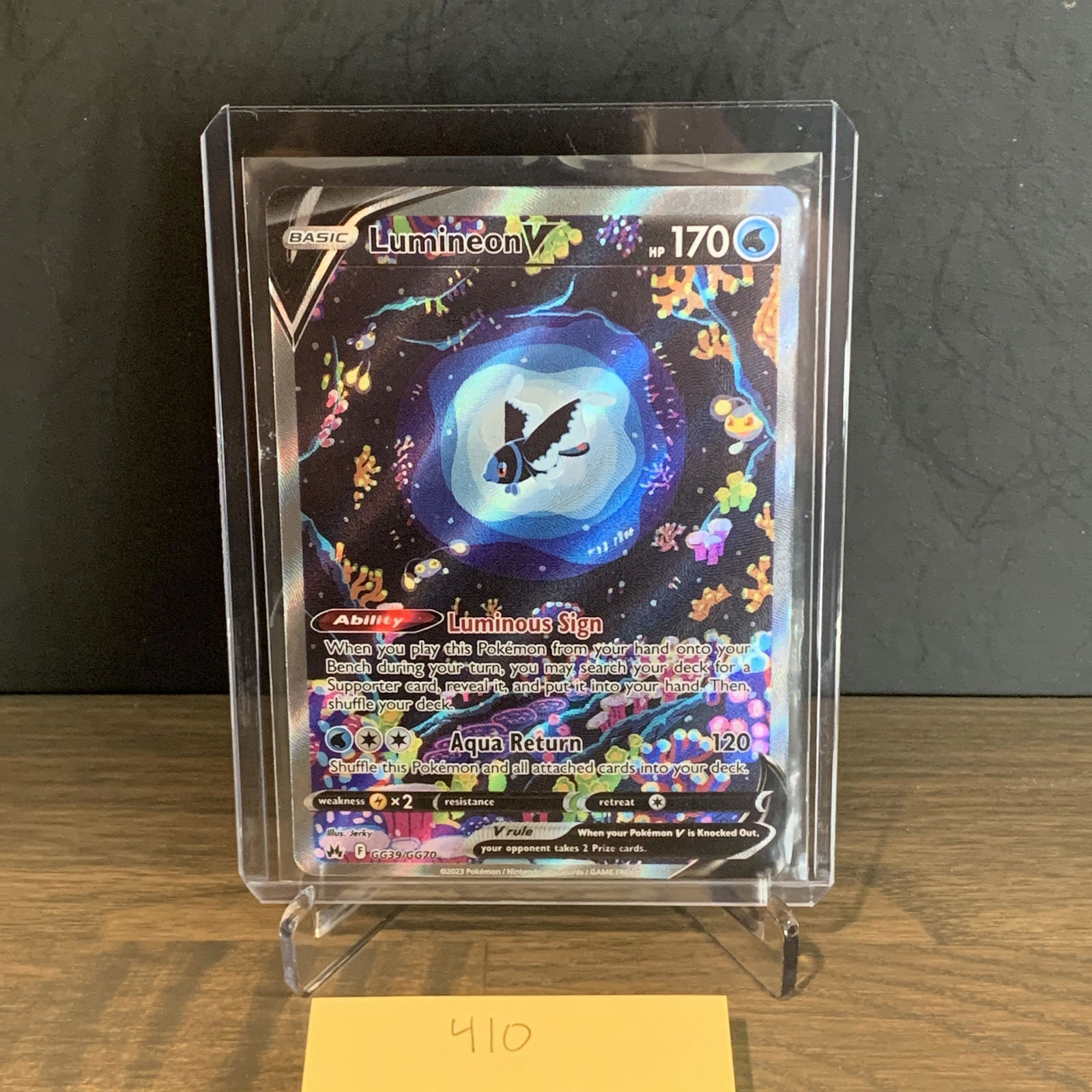 Lumineon V Gallery Pokemon card: Lumineon V #GG39 Modern Pokemon card. See photos for condition. Now accepting consignments. For more info email aeronhouse1994@gmail.com