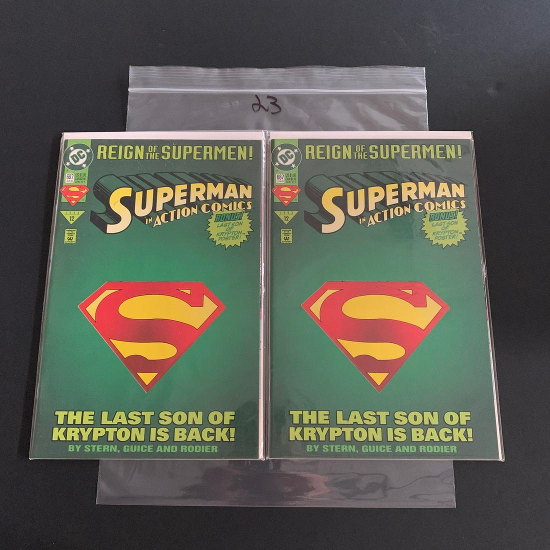 Action Comics 687 X2: We are a Veteran Owned and Operated Auction House. All Shipping and handling is done is house. We are now accepting consignments! Happy Bidding!
