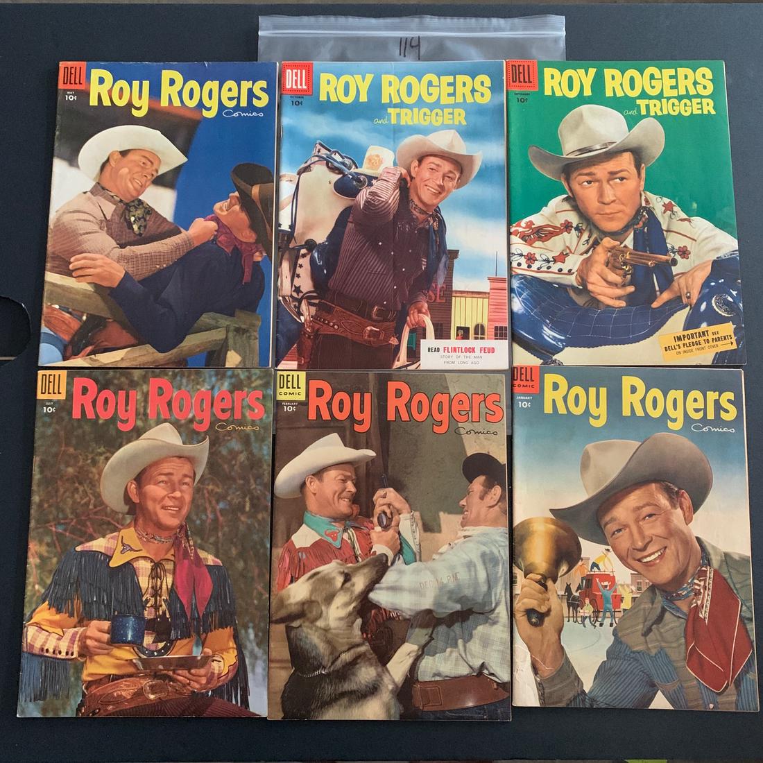 Roy Rogers 10 Comic Lot Dell Golden Age Western (1 of 3)