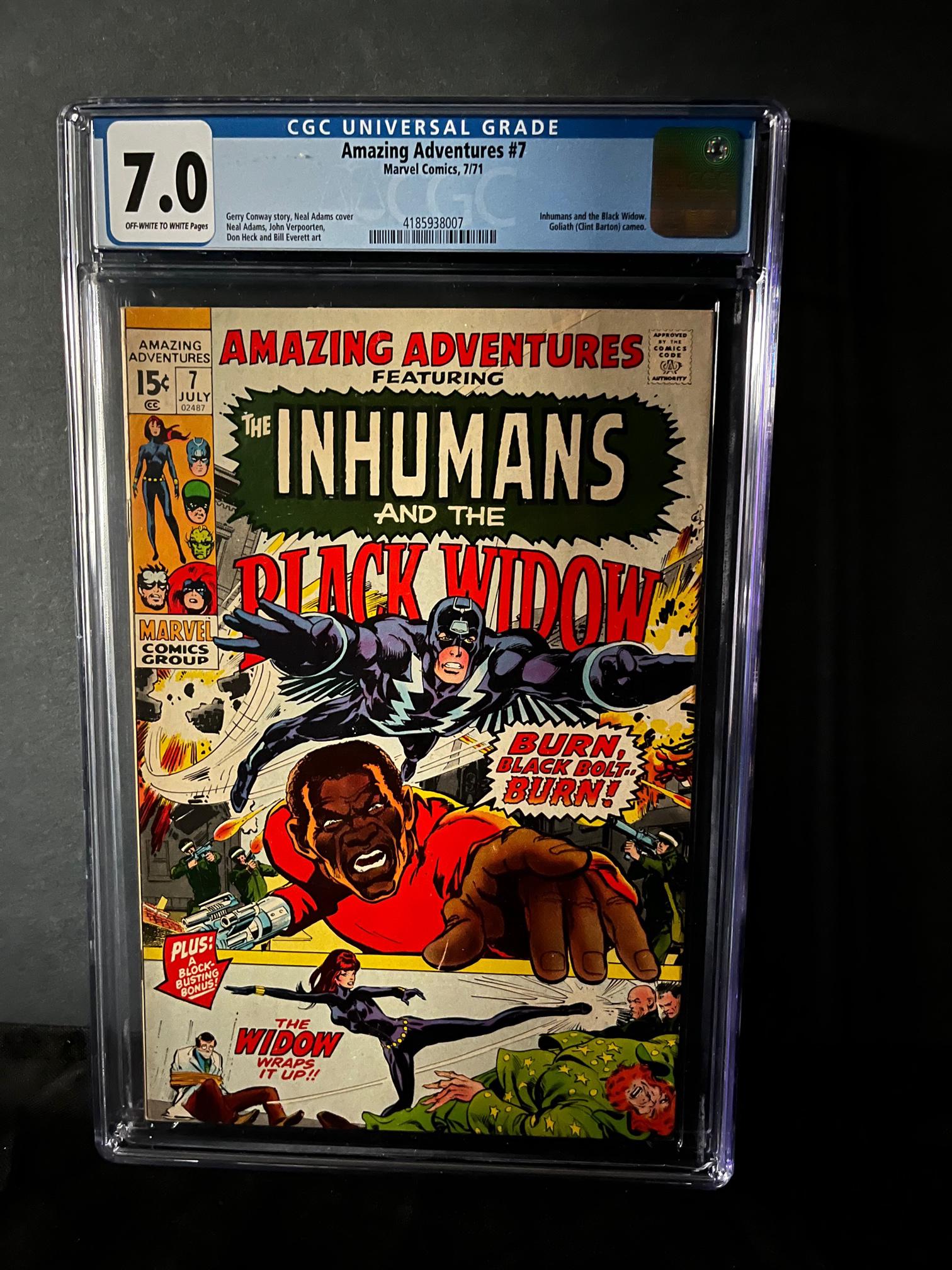 Amazing Adventures 7 CGC 7.0: We are a Veteran Owned and Operated Auction House. All Shipping and handling is done is house. We are now accepting consignments! Happy Bidding!