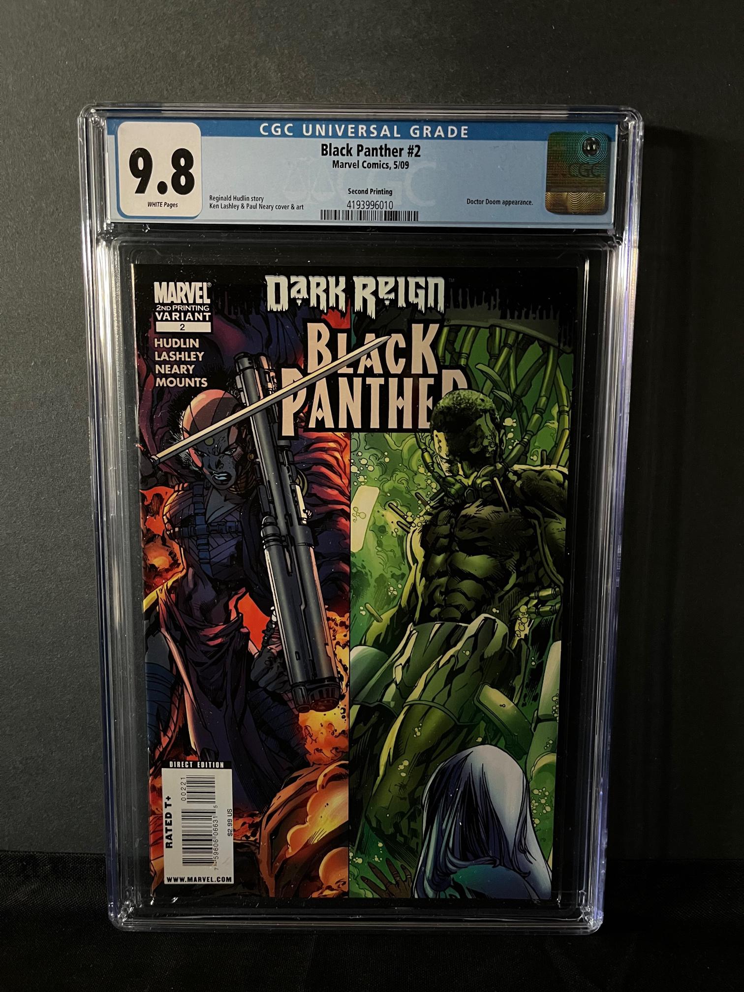 Black Panther 2 2nd Printing CGC 9.8: We are a Veteran Owned and Operated Auction House. All Shipping and handling is done is house. We are now accepting consignments! Happy Bidding!