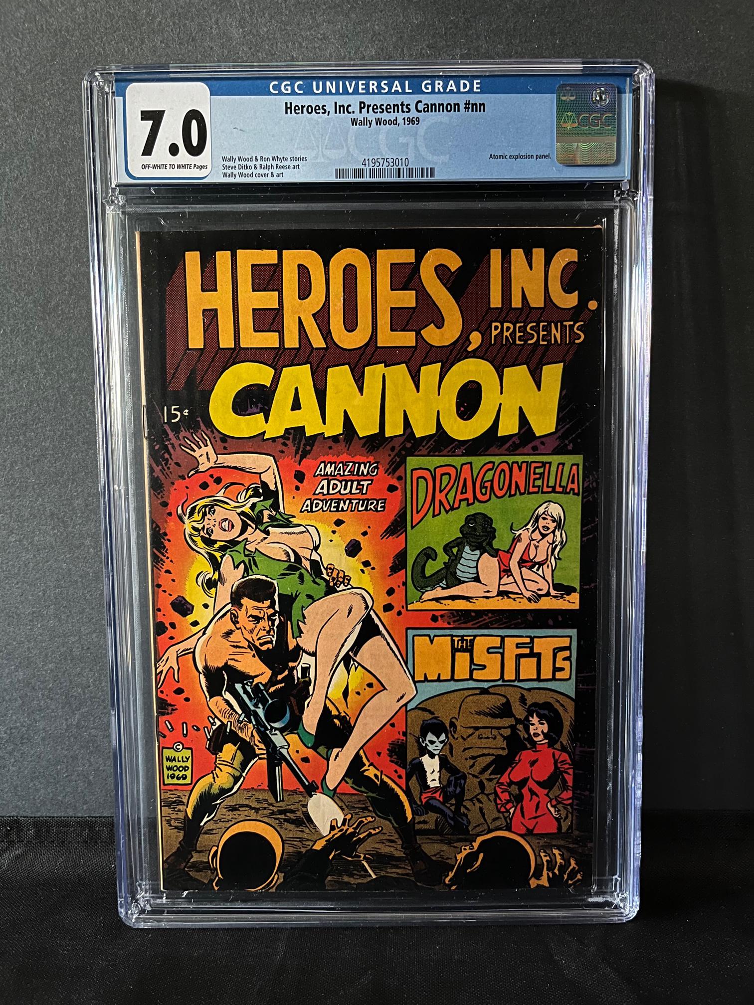 Heroes Inc Cannon Wally Wood Art CGC 7.0: We are a Veteran Owned and Operated Auction House. All Shipping and handling is done is house. We are now accepting consignments! Happy Bidding!