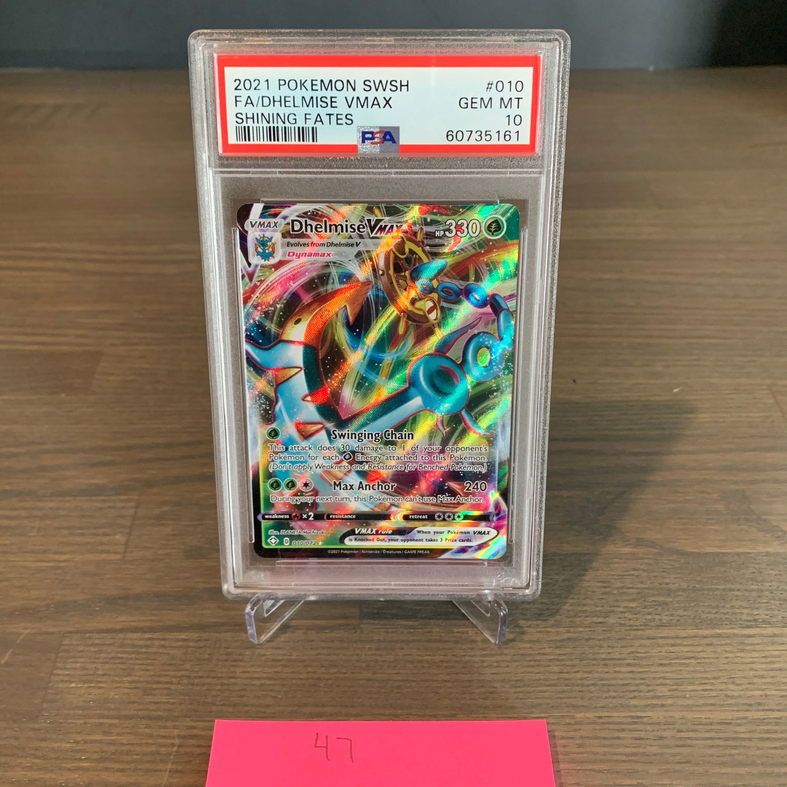 PSA 10 Dhelmise Vmax Pokemon card (1 of 1)