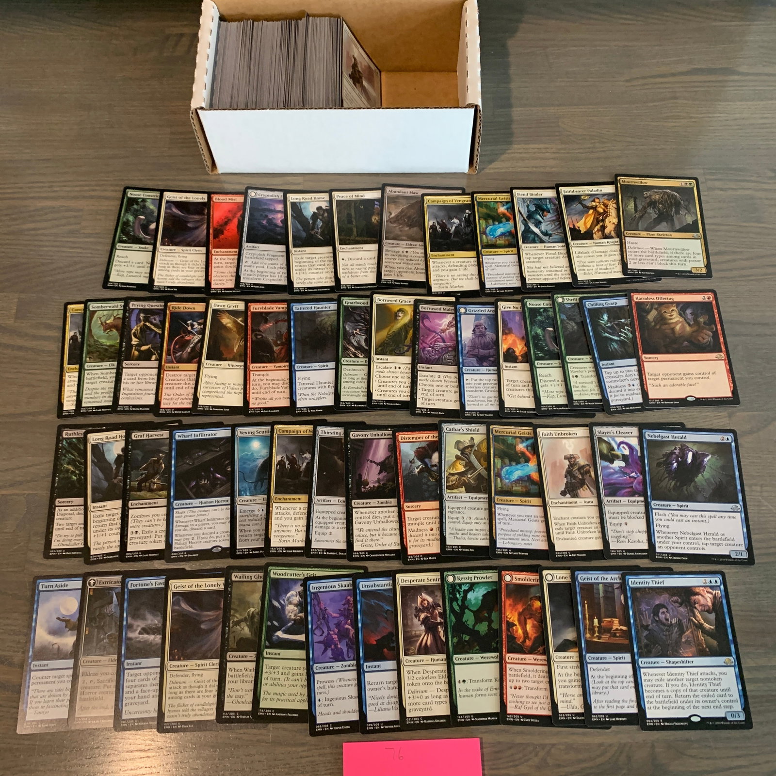 Box of Eldritch Moon Magic cards: Box of Eldritch Moon set Magic the Gathering cards. See photos for condition. If you are interested in consigning with us, email aeronhouse1994@gmail.com or fill out the consignment form on ahauctionh