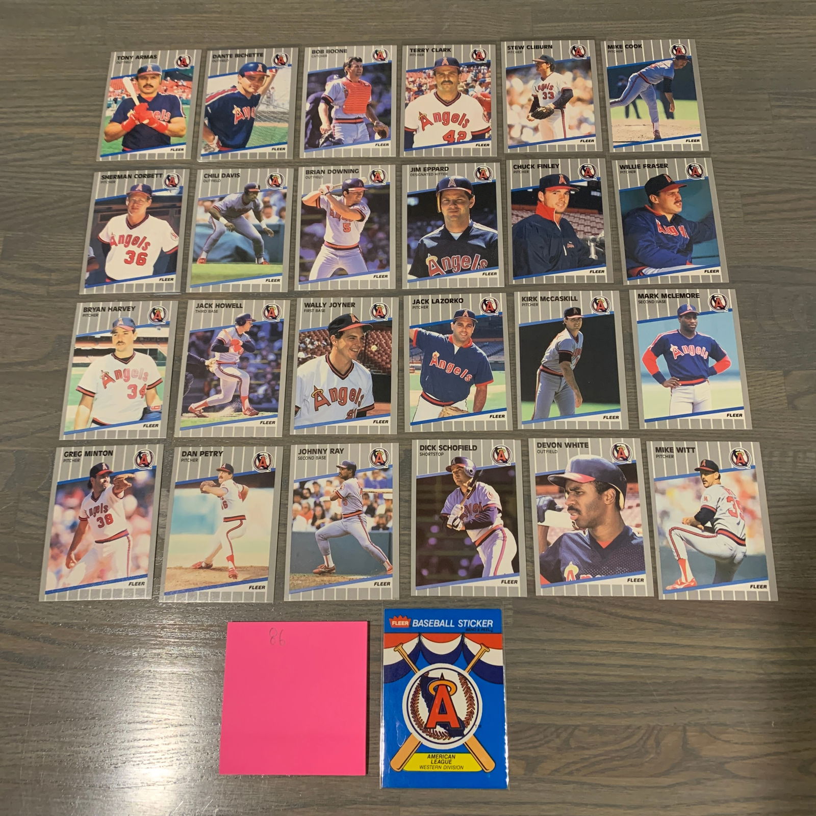 Fleer 89' Angels Baseball Cards (1 of 7)