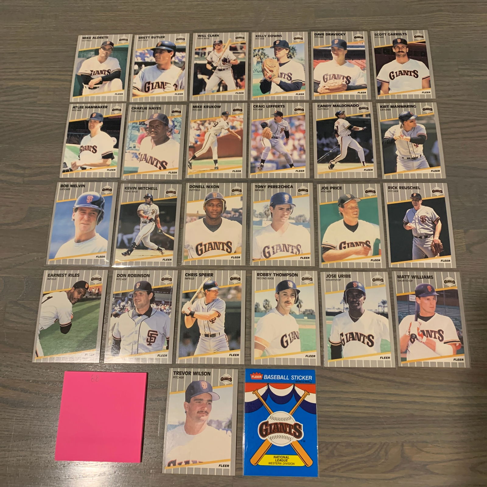 Fleer 89' Giants Baseball Cards Jose Uribe Error (1 of 8)