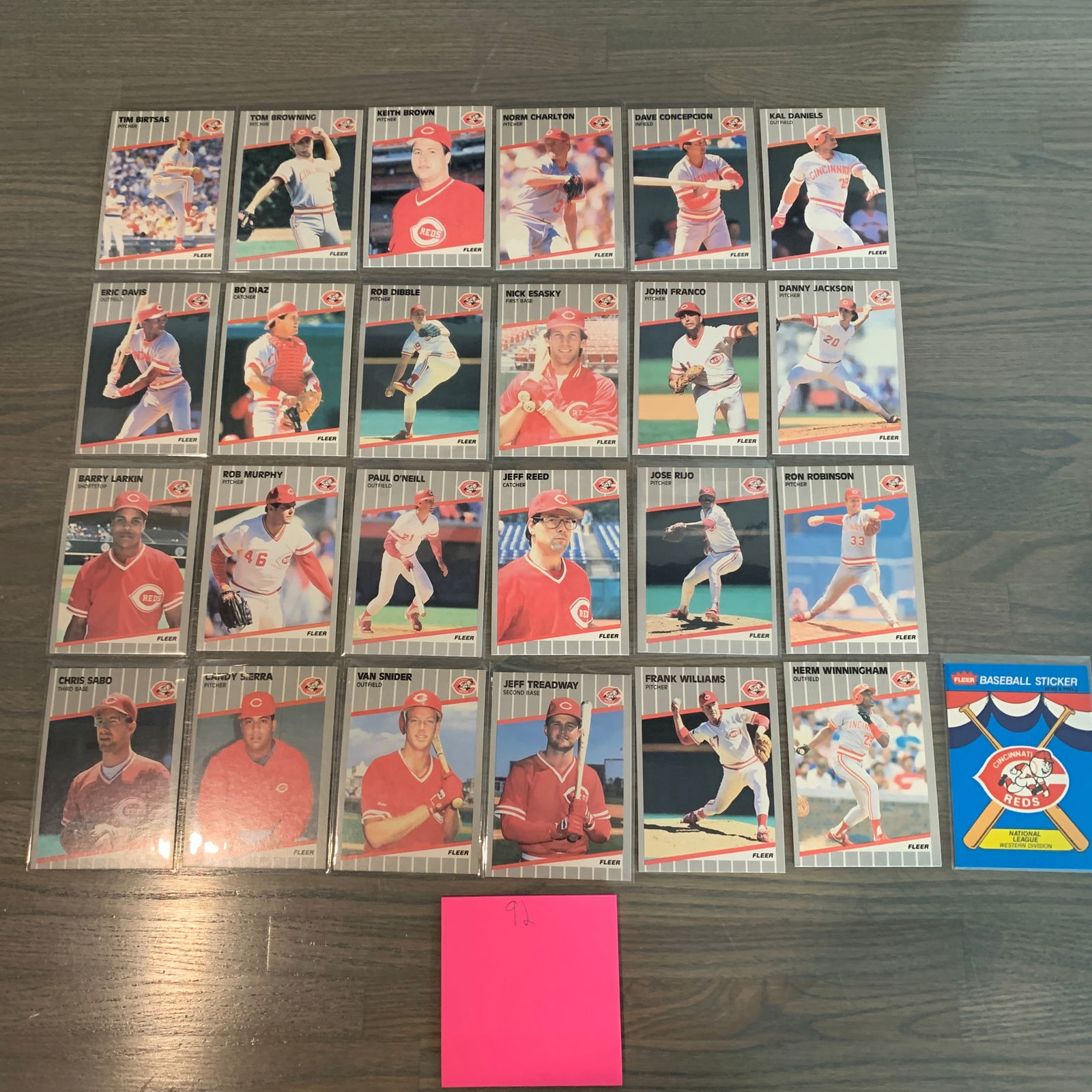 Fleer 89' Reds Baseball cards (1 of 7)