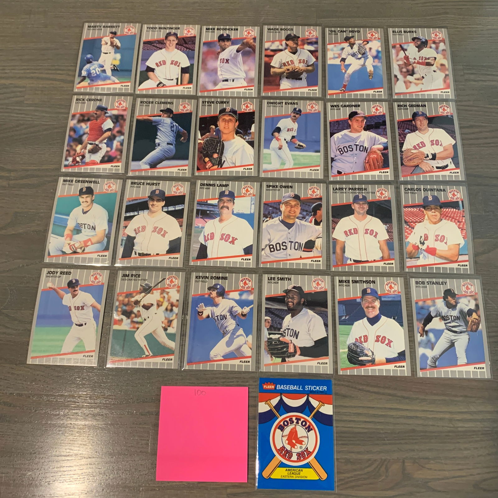 Fleer 89' Red sox Baseball cards Rare Error (1 of 11)