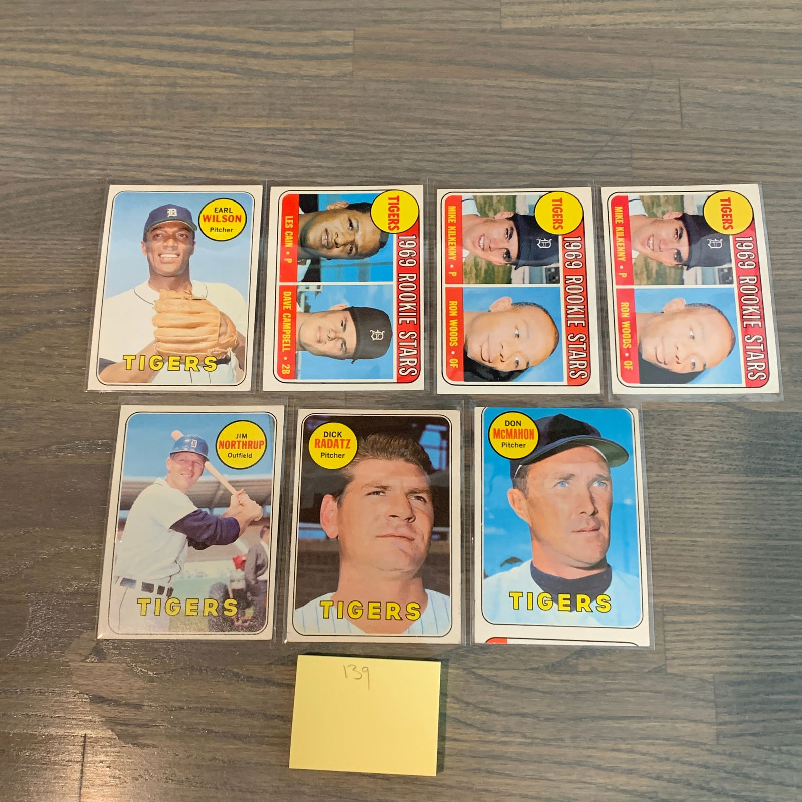 Topps 69' Tigers Baseball Cards Rare Miscut (1 of 5)