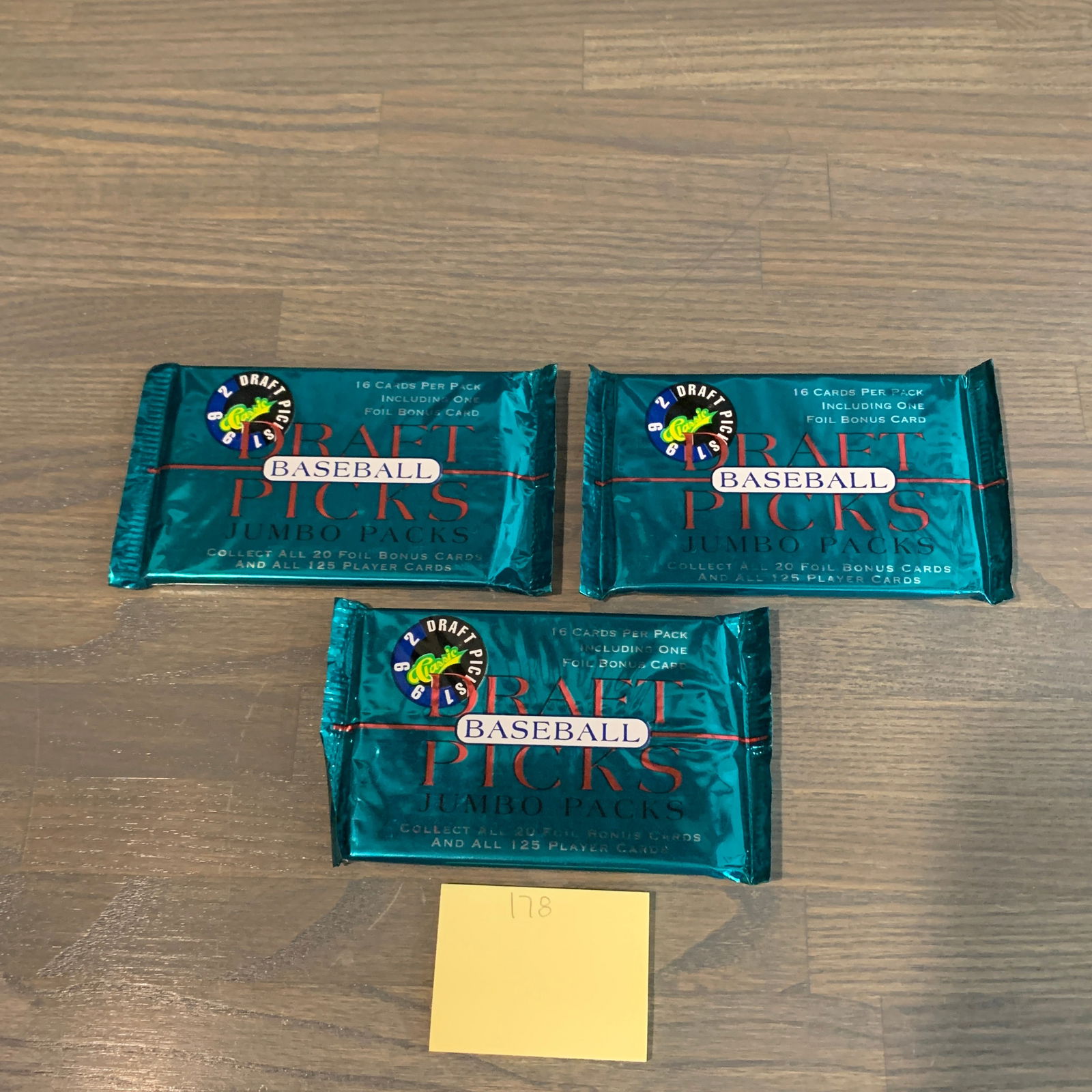 Unopened 92' Draft Picks Baseball card Packs (1 of 3)