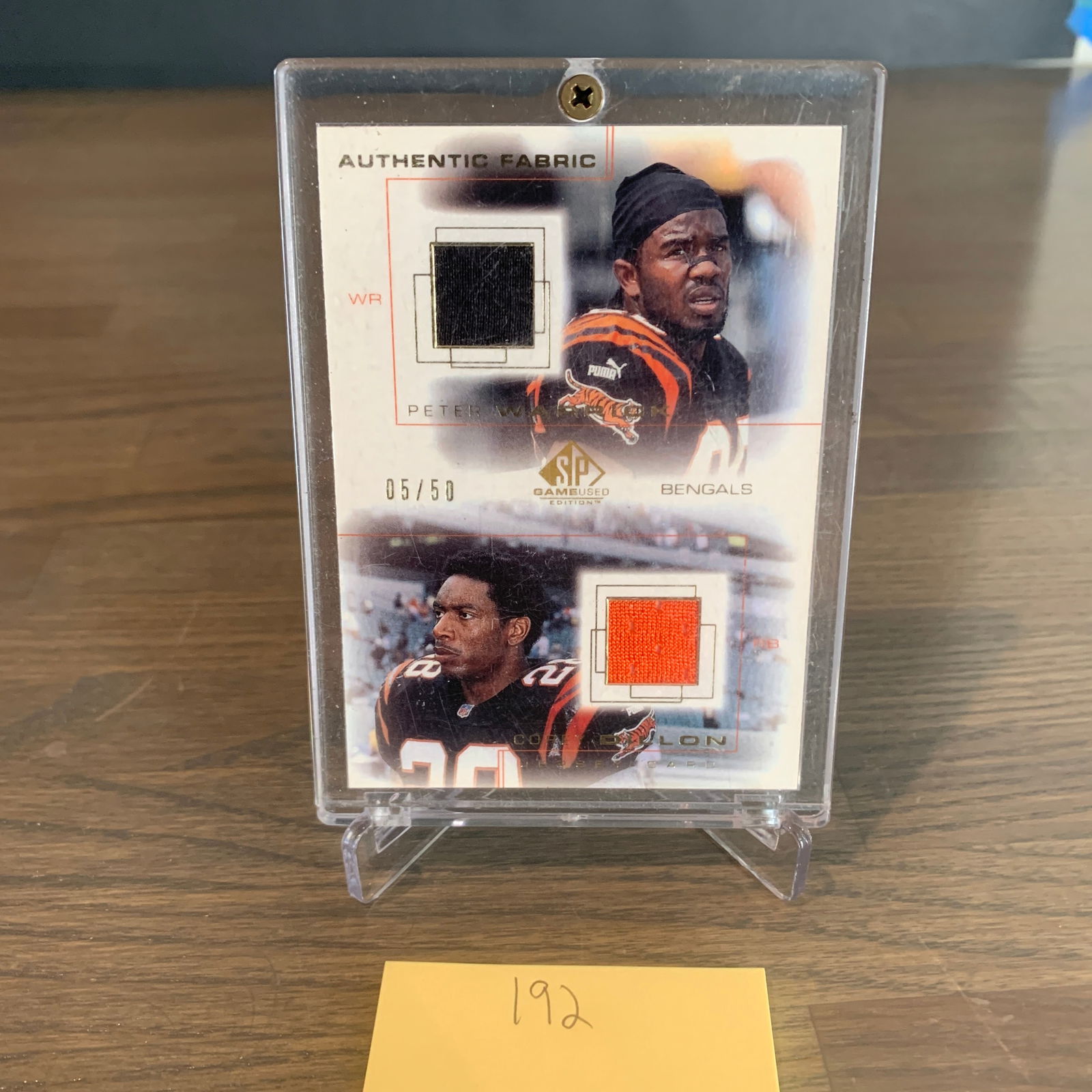 Warrick and Dillon double Jersey Football Card (1 of 2)