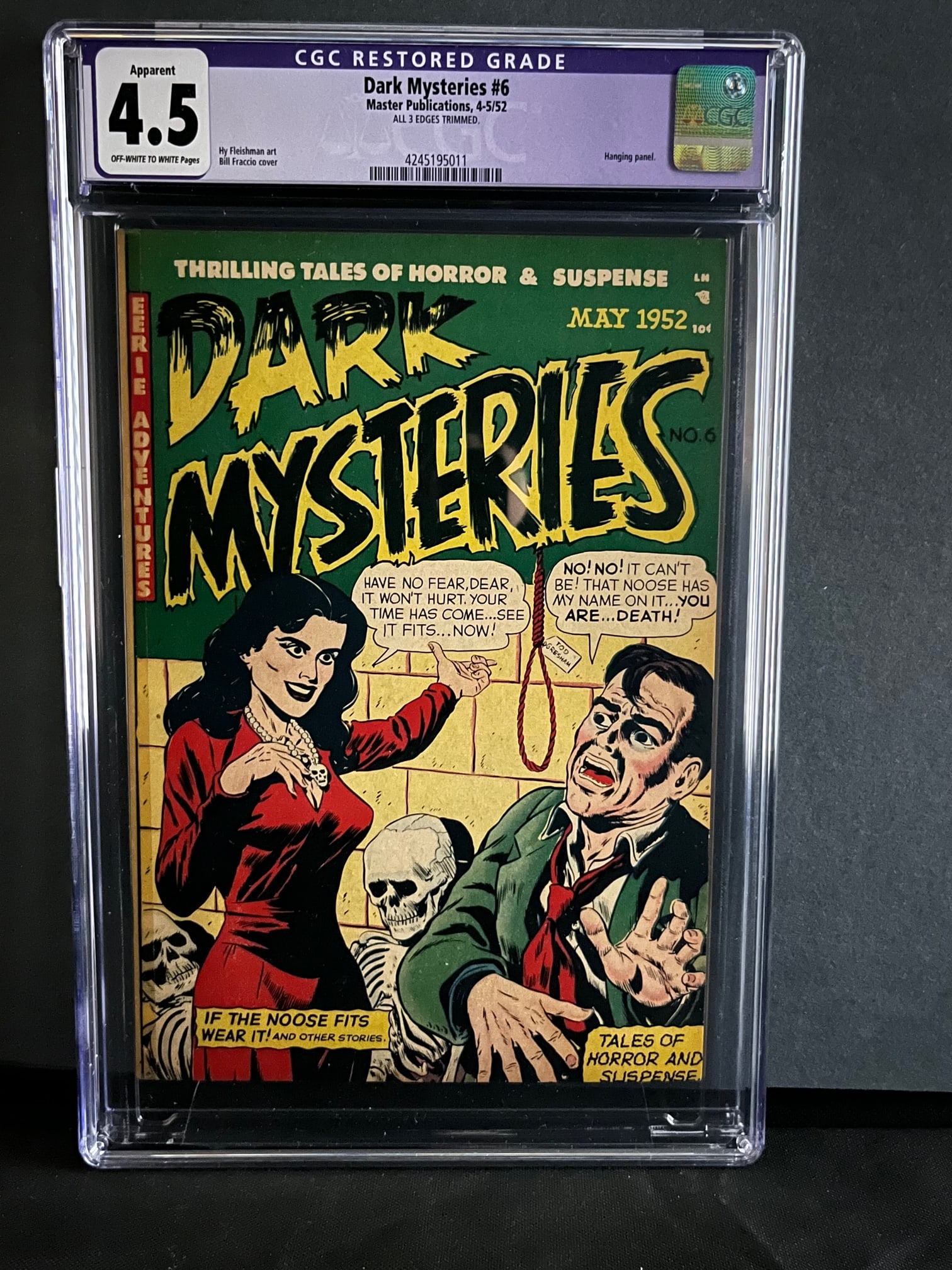 Dark Mysteries 6 CGC 4.5 Pre-Code Skull Cover Restored (1 of 1)