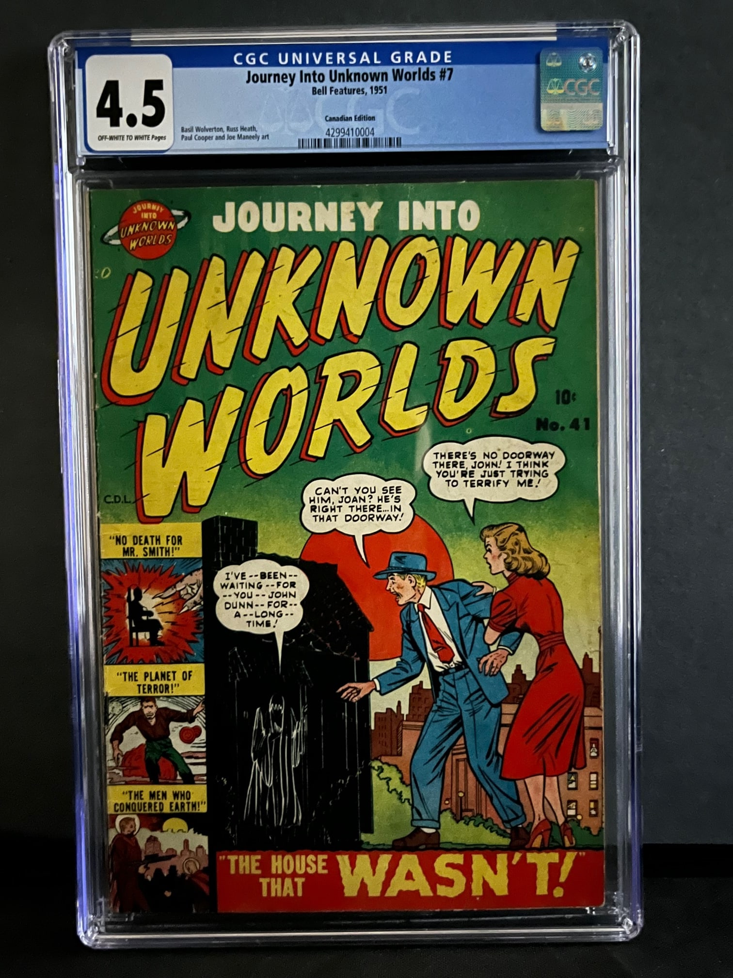 Journey Into Unknown Worlds 7 CGC 4.5 Pre-Code Horror (1 of 1)